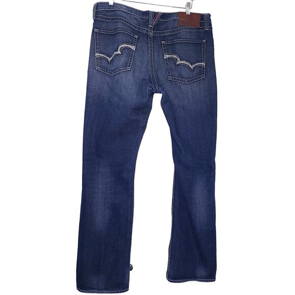 BIG STAR Pioneer Regular Boot Cut Jeans Men's 38L Medium Wash Thick Stitching - Picture 8 of 16